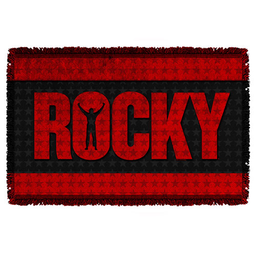 Rocky Logo Woven Tapestry Throw Blanket